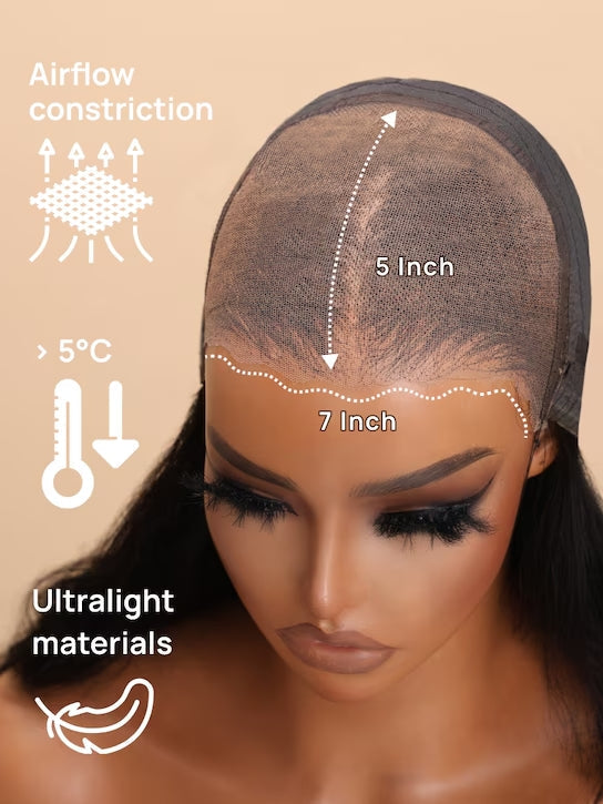 Straight Bob Wig 7x5 Pre-Bleached Natural Looking Glueless Wig